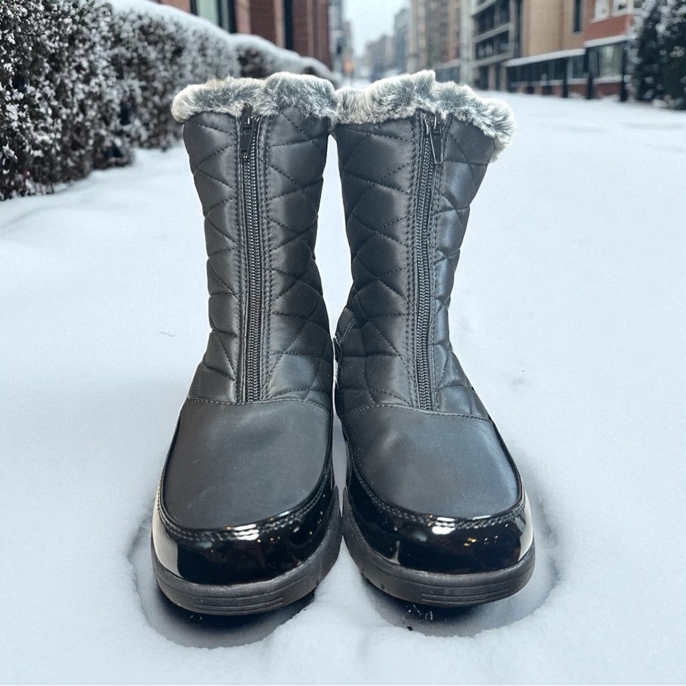 Weatherproof Esther Black Fur Lined Boots Sz 9 Brand New In Box - Picture 3 of 10